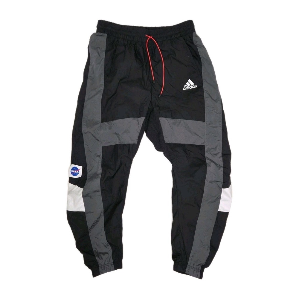 Adidas NASA Space Race Men's Medium Windbreaker Training Tech Cuff Ankle Black